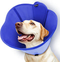 Upgraded Dog Cone Collar for Large Medium Dogs, Soft Dog Cone with Double-Layer Design, Adjustable Pet Recovery Collar for Dogs After Surgery, Elizabethan Collar (S, Blue)