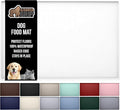 GORILLA GRIP 100% Waterproof Raised Edge BPA Free Silicone Pet Feeding Mat, Dog Cat Food Mats Contain Spills Protects Floors, Placemats for Cats and Dogs Water Bowl, Pets Accessories 16x10, White