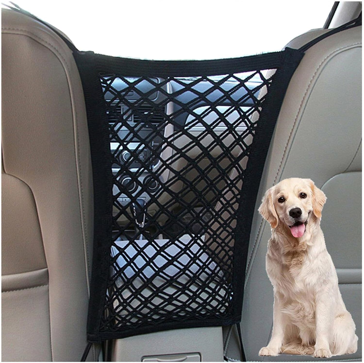 1 Pcs Car Barrier for Ford Explorer Tremor 2026 2025-2024, Dog Guard Net Organizer Back Seat Divider Universal Elastic Safety Mesh Storage Pocket