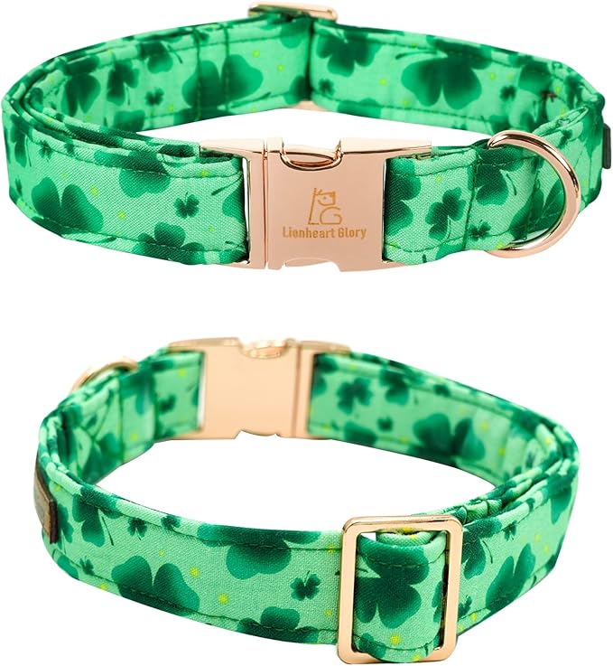Lionheart glory Clover Dog Collar, Adjustable Dog Collar with Bowtie, Pet Gift Collar for Dog Soft Bowtie Dog Collars for Medium Dogs