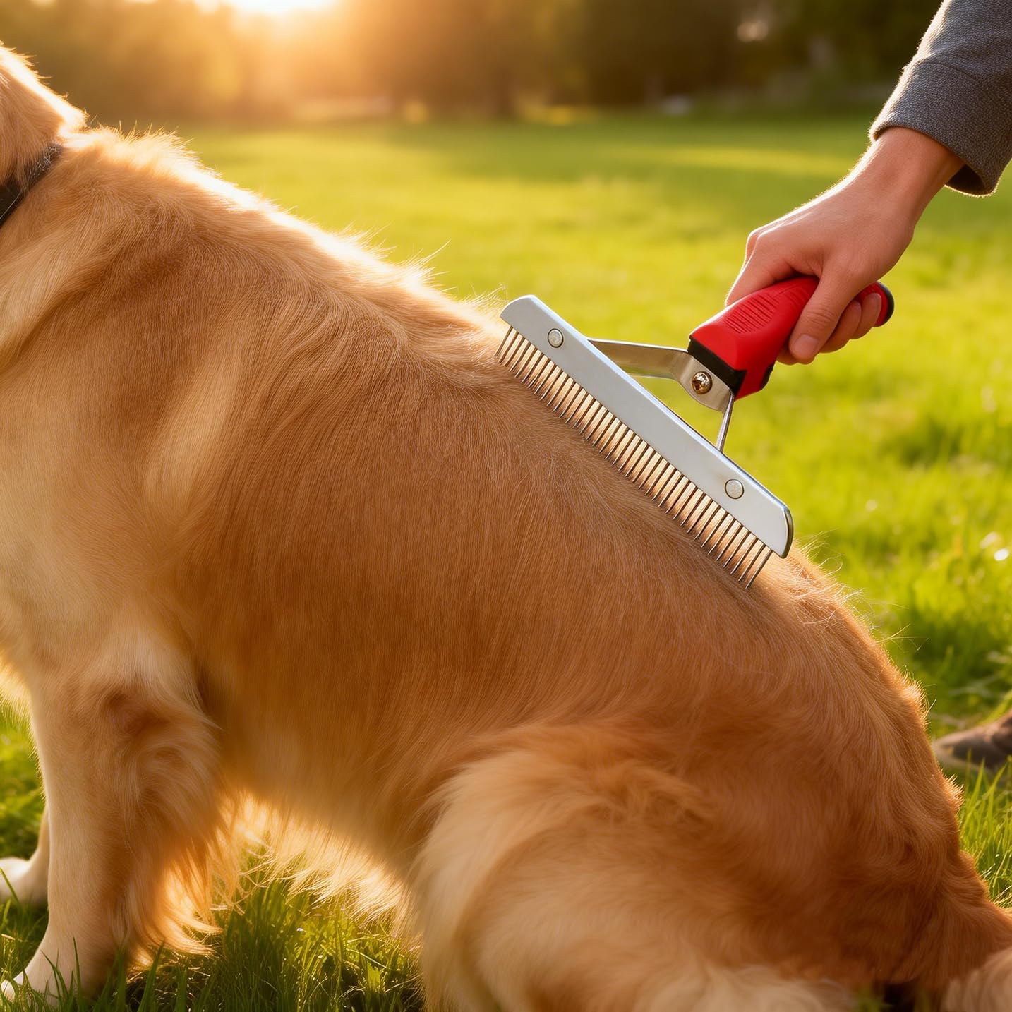 Pet Extra-Large Rake Comb Grooming Brush Deshedding Beauty Tool For Large Dogs Golden Retriever Husky German Shepherd