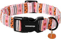 DOGWONG Fall Dog Collar- Pink Halloween Dog Collars Adjustable Classic Halloween Dog Collar for Small Medium Large Dogs XL