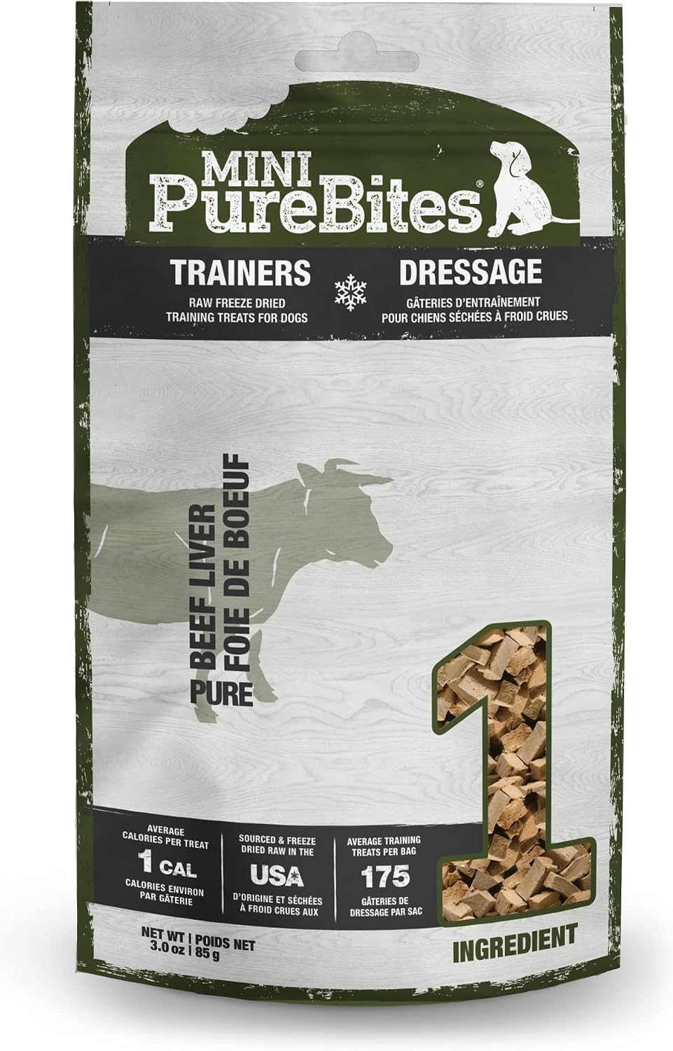 PureBites Mini Beef Single Ingredient Freeze Dried Dog Treats, 3 oz | 100% Beef, Freeze Dried Raw in USA, High-Value Training Reward, No Fillers, Great for Dogs with Allergies