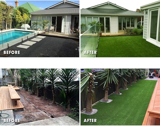 Petgrow Synthetic Artificial Grass Turf 10FTX10FT for Indoor Outdoor Dog Synthetic Grass Mat, Party Wedding Christmas Balcony Garden Astro Turf Rug,Drainage Holes Faux Fake Grass Rug Carpet for Pets