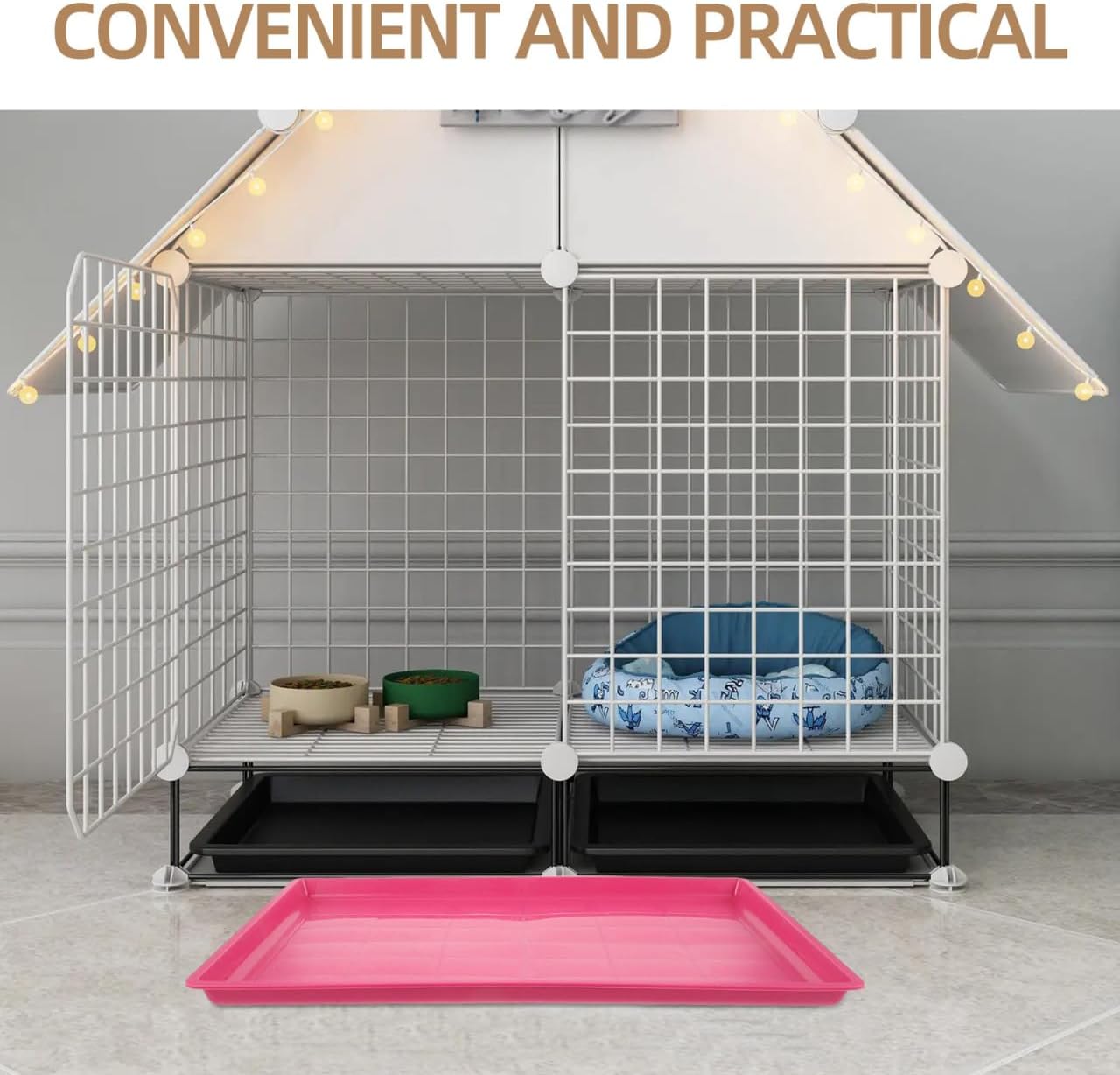Dog Crate Bottom Tray Pet Cage Bottom Tray 19.29 X 13.18 X 1.18 in Plastic Replacement Pan for Dog Cage Kennel Rabbit and Guinea Pig Easy to Carry Reusable