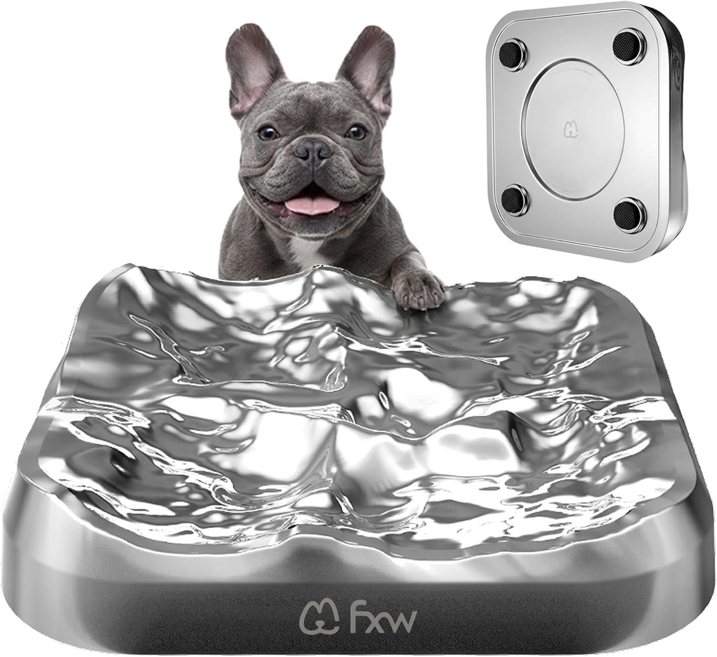 FXW IntoFlow Stainless Steel Dog Lick Mat, Patent Pending | Dishwasher Safe, Durable 304 Stainless Steel, 184 Textured Grooves, Grooming Support, For Soft Treats