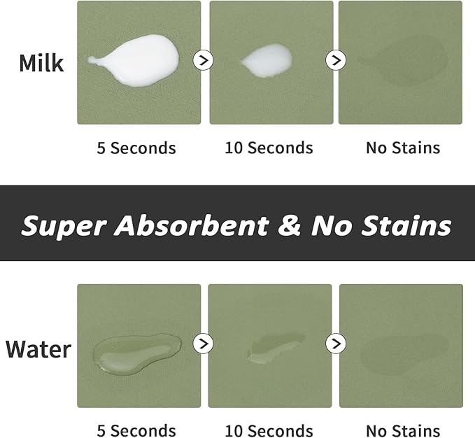 Dog Food Mat - Absorbent Cat Mat for Food and Water, No Stains Pet Feeding Bowl Mat, Easy to Clean Pet Placemats, Quick Dry Dog Water Dispenser Mat for Messy Drinkers | Paw Green 12"x 19"