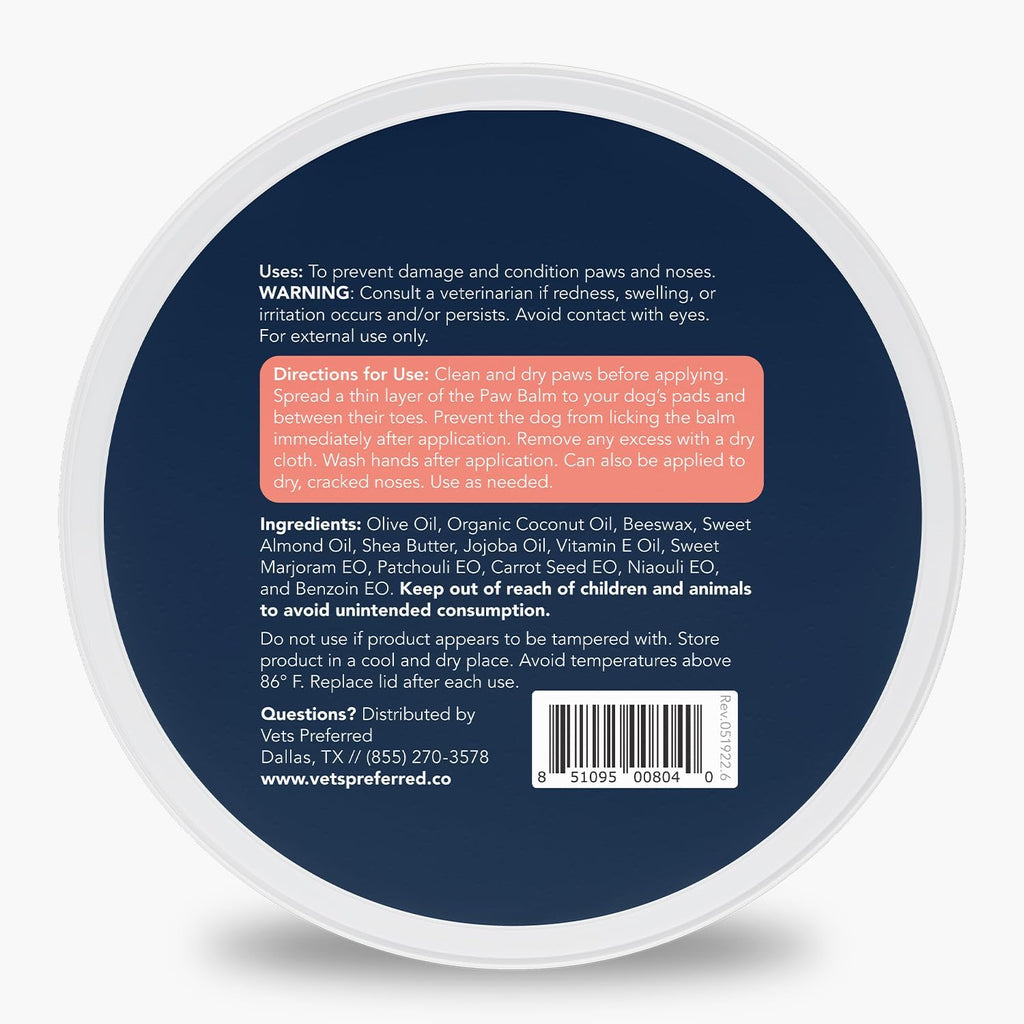 Dog Paw Balm & Nose Balm - Protects, Heals & Moisturizes, 2 oz | Soothes cracked paw pads & dry noses, beeswax, shea butter & vitamin E, safe if licked, made in USA