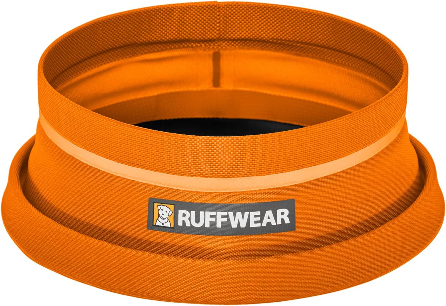 Ruffwear, Bivy Collapsible Dog Bowl, 60 fl oz, Salamander Orange, Medium | Waterproof Welded Single-Wall Fabric, Ultralight Portable Fold-Flat, Non-Slip Bottom, Accessory Loop, Reflective Trim, 1.8 L