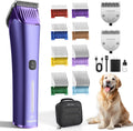 Professional Dog Grooming Clipper with Replacement Blade, 5-in-1 Adjustable Blade Cordless Pet Grooming Kit 2 Speed Rechargeable Trimmer Hair Shaver with Detachable Metal Combs Nova for Animal Horse