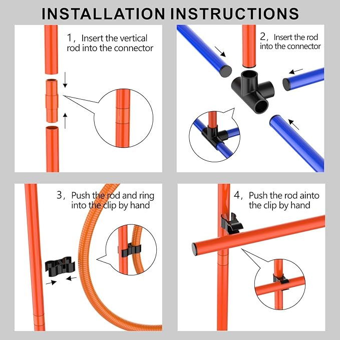 Dog Agility Training Jumping Hoop for Small Medium Dogs, Adjustable Height Pet Exercise Equipment for Outdoor Backyard (Weave Poles)