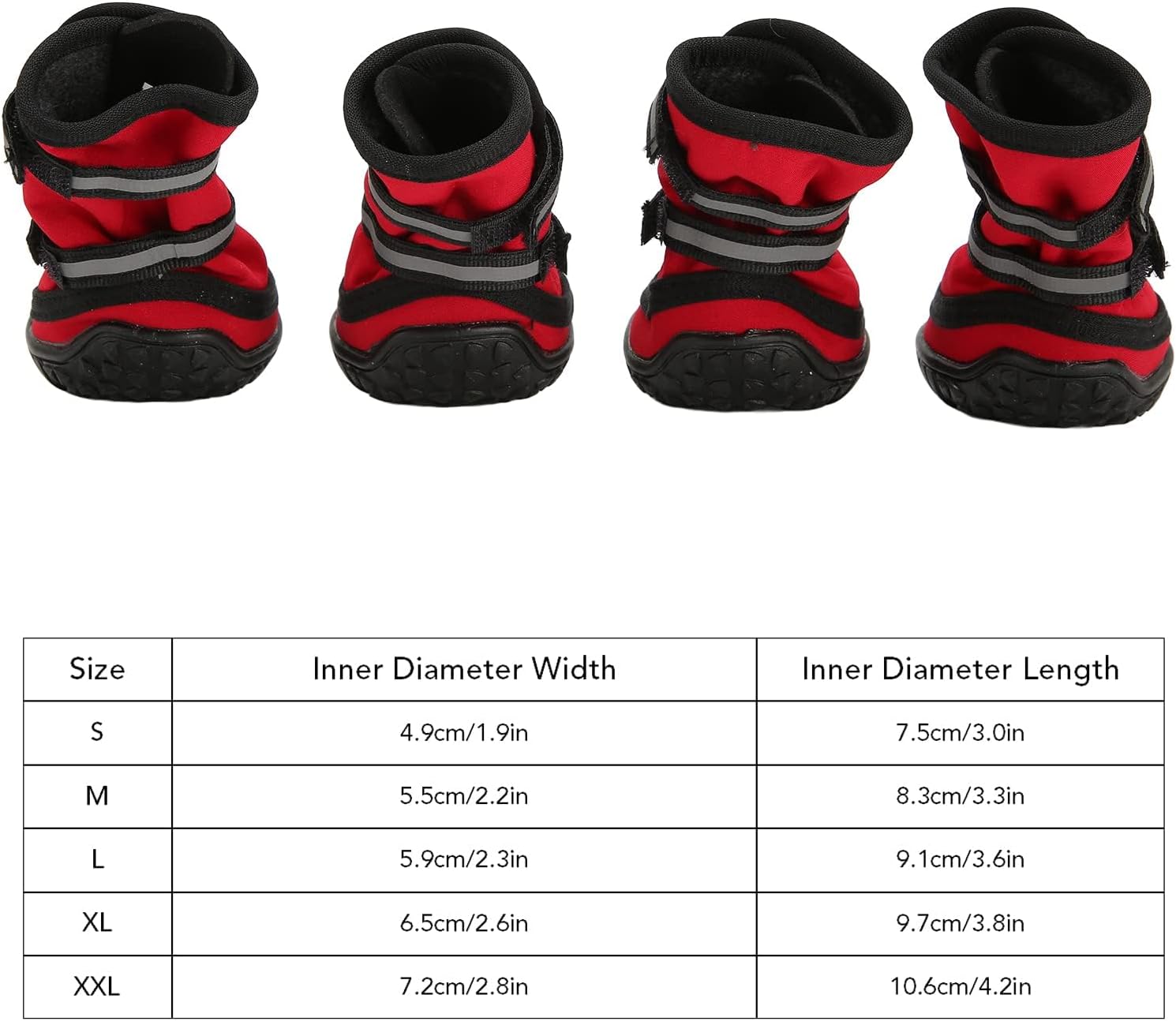 Dog Hiking Shoes, 4 Pcs Composite Texture Rubber Anti Slip Boot Sole Dog Hiking Shoes Soft Interior Dog Boots for Dogs Walk Outdoors (S)
