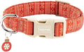 Faygarsle Christmas Dog Collar, Red Nordic Pattern, Plastic Buckle with Metal D-Ring, Holiday Pet Accessory,for Small Medium Large Dogs XS