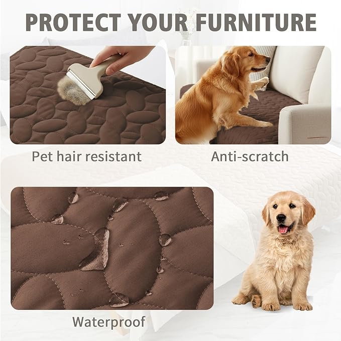 Ameritex Waterproof Pet Bed Cover Anti-Slip Dog Bed Blanket for Sofa and Furniture Waterproof New Pattern Design (Chocolate, 30x90 Inch (Pack of 1))
