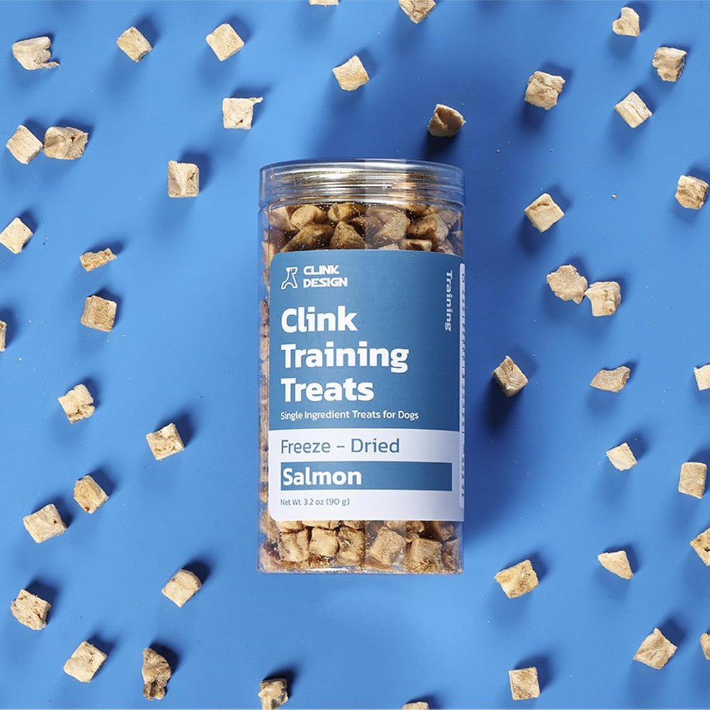 Clink Design Dog Training Treats, Freeze Dried Salmon Treats, 3.2oz | Salmon Treats for Dogs and Cats, Single Ingredient High Protein Reward Snacks
