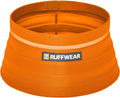 Ruffwear, Bivy Collapsible Dog Bowl, 60 fl oz, Salamander Orange, Medium | Waterproof Welded Single-Wall Fabric, Ultralight Portable Fold-Flat, Non-Slip Bottom, Accessory Loop, Reflective Trim, 1.8 L