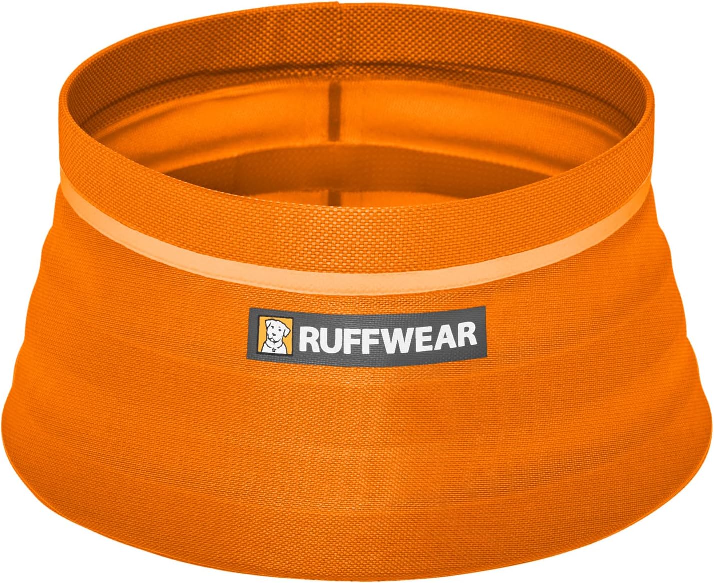 Ruffwear, Bivy Collapsible Dog Bowl, 60 fl oz, Salamander Orange, Medium | Waterproof Welded Single-Wall Fabric, Ultralight Portable Fold-Flat, Non-Slip Bottom, Accessory Loop, Reflective Trim, 1.8 L