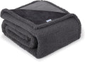 Waterproof Dog Blanket for Medium Dogs - Reversible Washable Pet Blanket, Soft Sherpa Fleece Furniture Protector, Cat Throw Bed Couch, Grey, 30"x40"