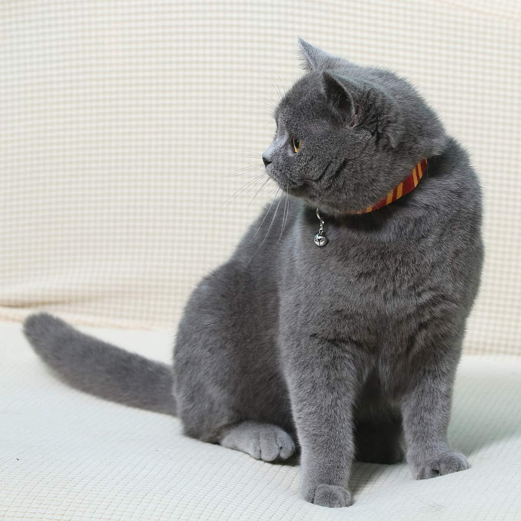 2PCS Breakaway Cat Collar with Cute Bell Adjustable Kitty Safety Collars Adjustable from 7-11 Inch (Red,Neck:7"-11")