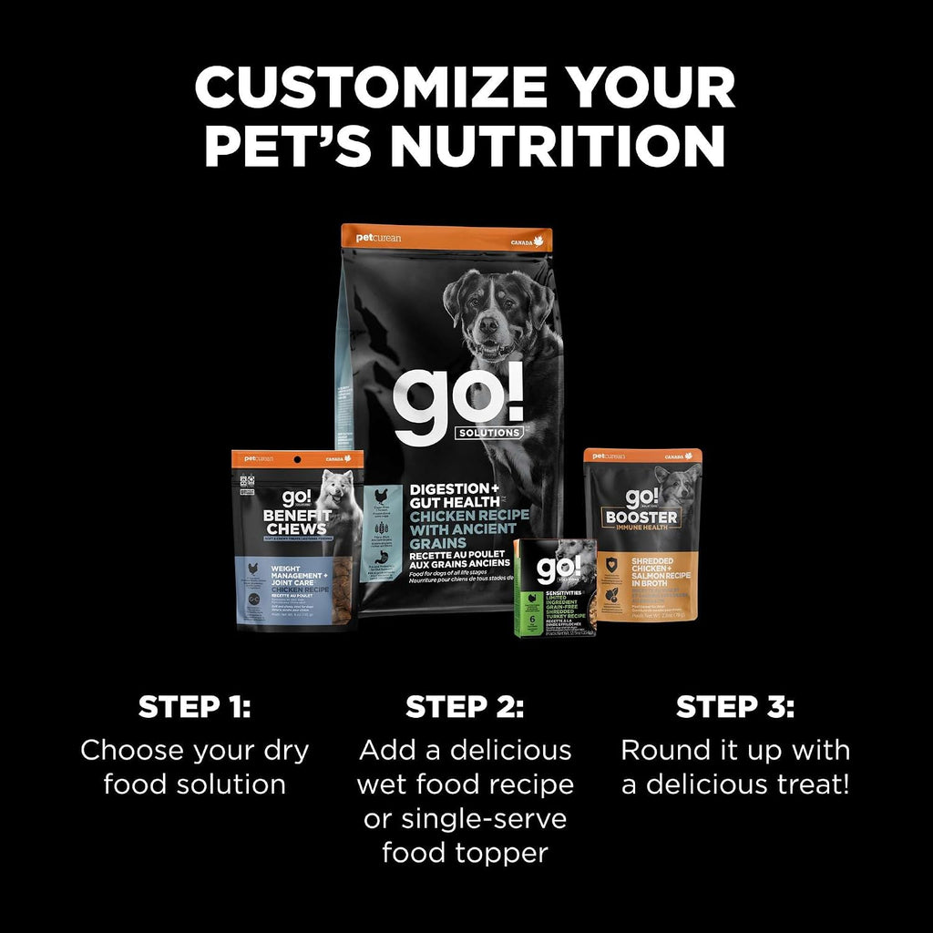 Go! Solutions Digestion + Gut Health Chicken Dry Dog Food, 3.5 lb | Fiber-Rich Kibble for Gastrointestinal & Digestive Wellness, Supports Sensitive Stomachs, For Puppies, Adults & Seniors