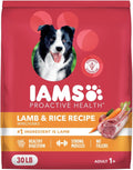 IAMS Proactive Health Minichunks Dry Dog Food, Lamb & Rice, 30 lb | Real Lamb #1 Ingredient, Omega-6 Fatty Acids for Skin & Coat, Natural Fiber & Prebiotics, No Fillers or Artificial Flavors