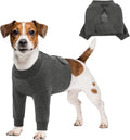Dog Leg Sleeve to Stop Licking, Alternative to Cone of Shame, After Surgery Dog Elbow Protector with Magic Tapes, Recovery Suit for Dogs Anti-Lick Wounds Sleeves, Grey, S