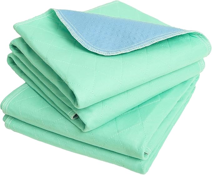OUTCREATOR® Washable Bed Pads 34" x 76" (Pack of 2), Incontinence Mattress Protector, Anti-Slip Waterproof Underpads for Adults Kids Elderly Pets, Absorbency & Reusable Bedwetting Pads (Solid Green)