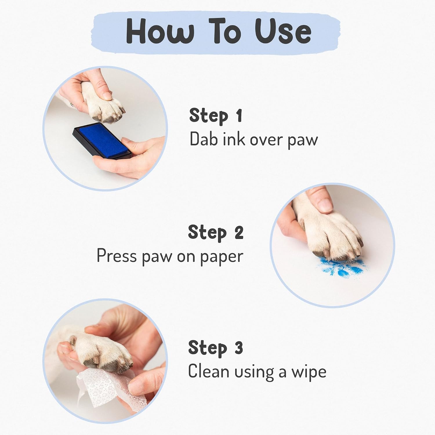 Pet Paw Print Impression Kit | Dog Ink Paw Print Kit | Pet Paw Print Kit | an Easy to Use Paw Print Stamp Pad for Dogs | Contains an Ink Pad for Dog Paw Prints That You Can Treasure (Blue)