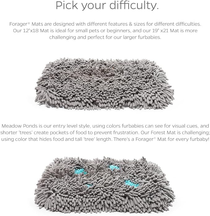 Pet Parents Forager Snuffle Mat with SoftSnout & Non-Slip Backing, Slow Feeder for Large & Small Dogs (Meadow 12")