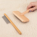 Sheepskin Wool Brush - Carpet Rake Tool | for Pet Hair Removal and Household Fabric Care