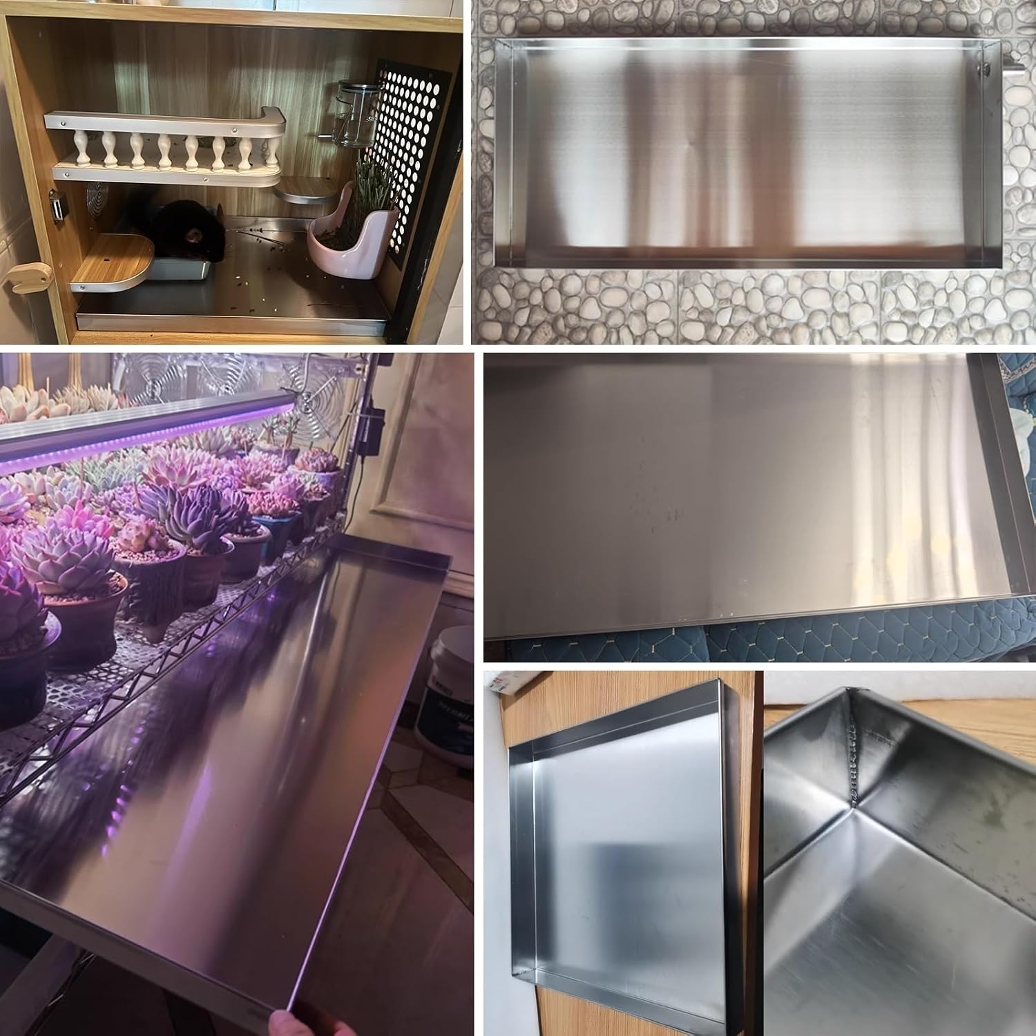 304 Stainless Steel Drain Pan, Heavy-Duty Spill Containment Tray for Kitchen, Garage, Warehouse, Durable Drainage Solution