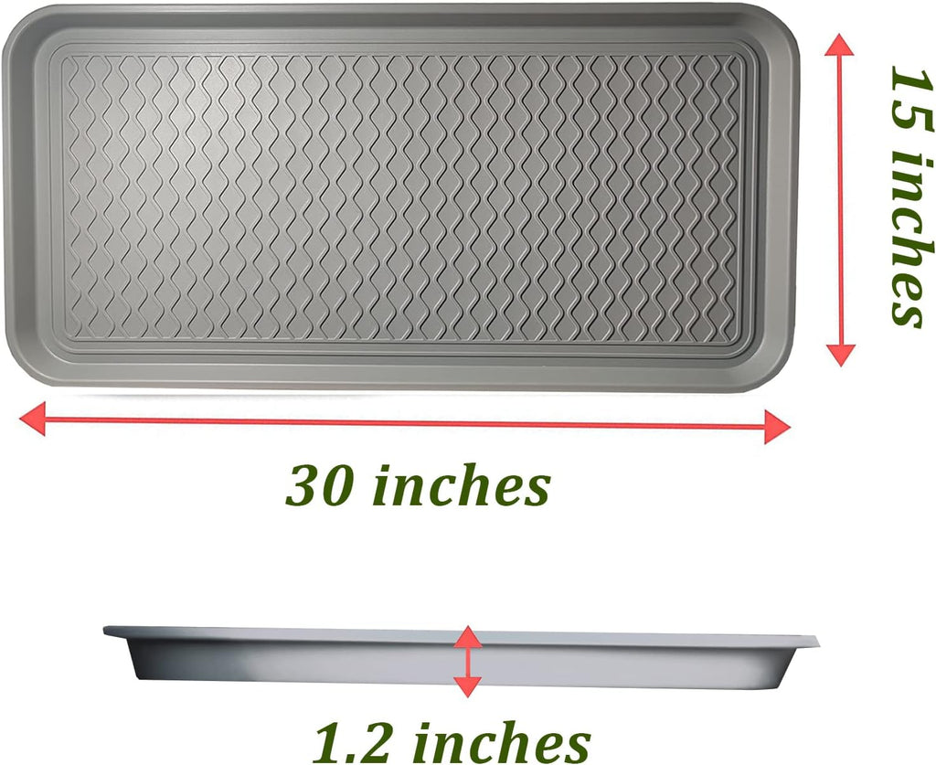 Large Multifunctional Boot Tray 2 Pack Boot Mat Washable Indoor or Outdoor Tray Mat Doormats for Shoes Boots Plants Pots Paint Tins Pet Bowls Car Storage, 30 x 15 x 1.2 Inches