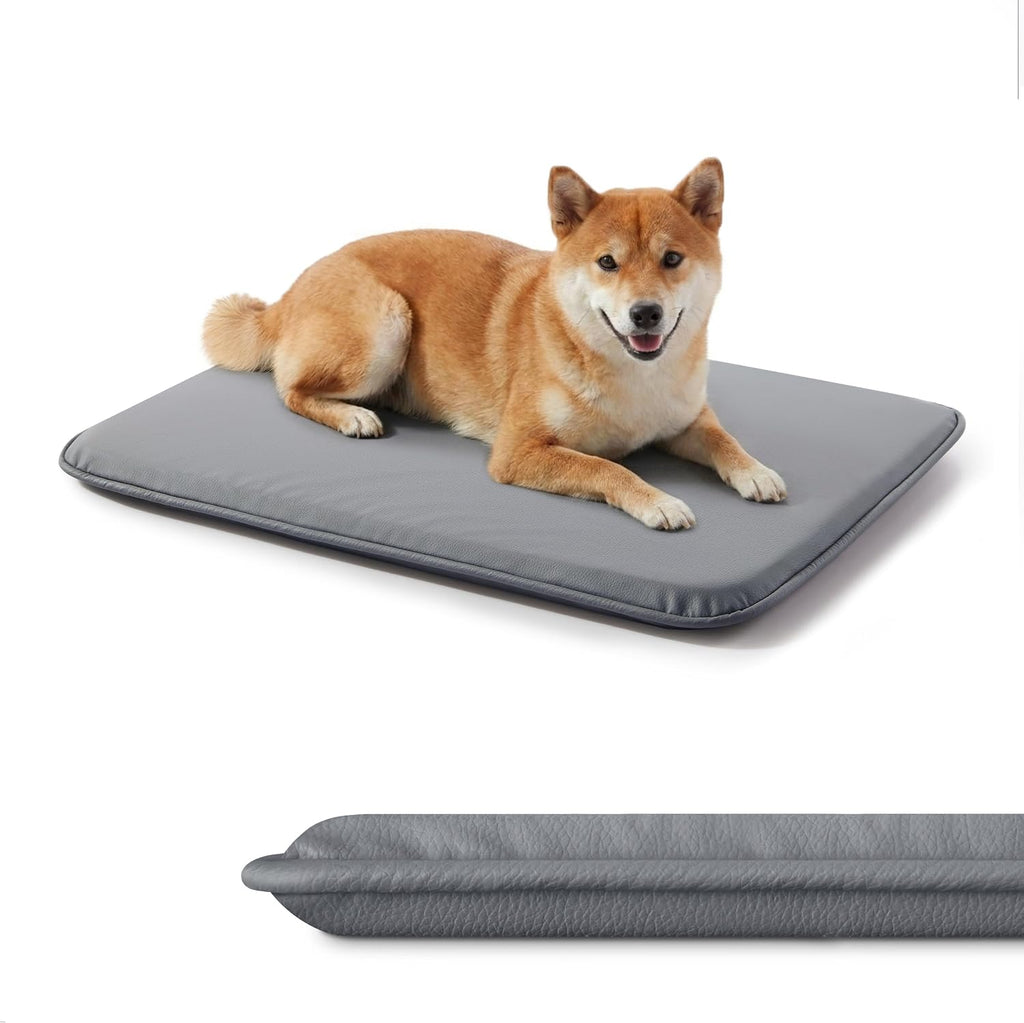 Waterproof Dog Crate Pad Medium Sized Dog, Dual-Sided Outdoor Dog Bed for Crate Washable, Cooling Dog Sleeping Foam Mat, Wipeable, 35×22, Grey