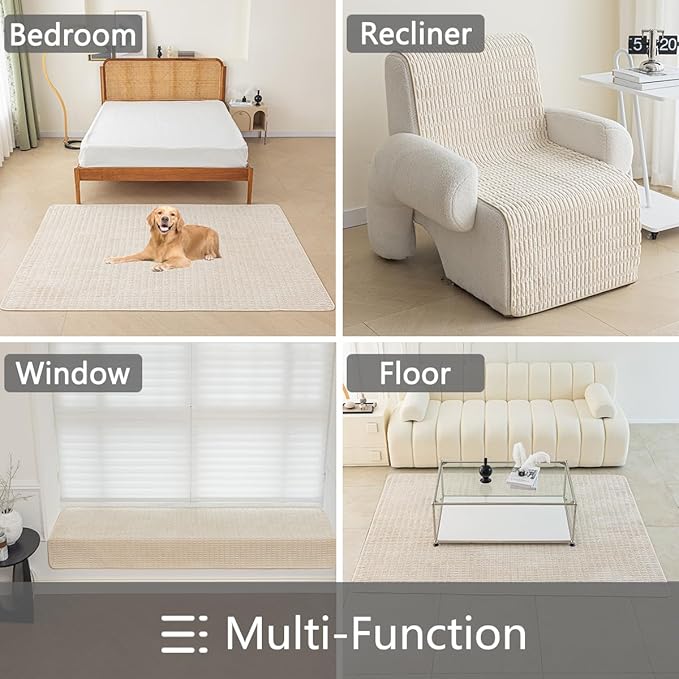 Muamar Dog Bed Cover Sofa Protector,Anti Slip Waterproof Sofa Covers for Living Room Couch Covers,Sofa Mat,Seat Cover,Dog Mat,Pet Pad for Furniture 1 Piece (60x70 inch, Cream White)