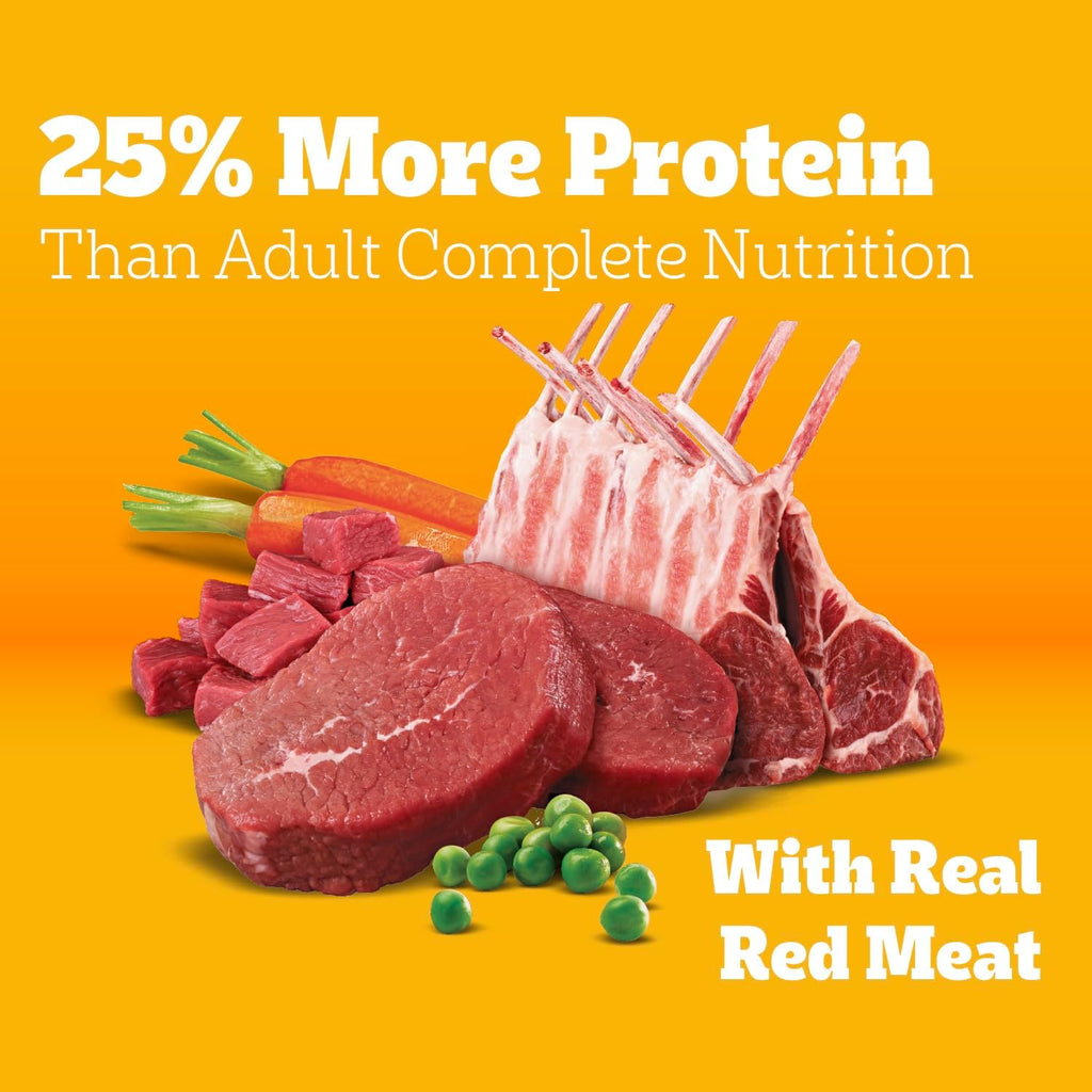 Pedigree High Protein Adult Dry Dog Food, Beef and Lamb, 18 lb | Real red meat, 25% more protein, 36 vitamins & minerals, prebiotic fiber, Omega 6 & Zinc, 100% complete & balanced