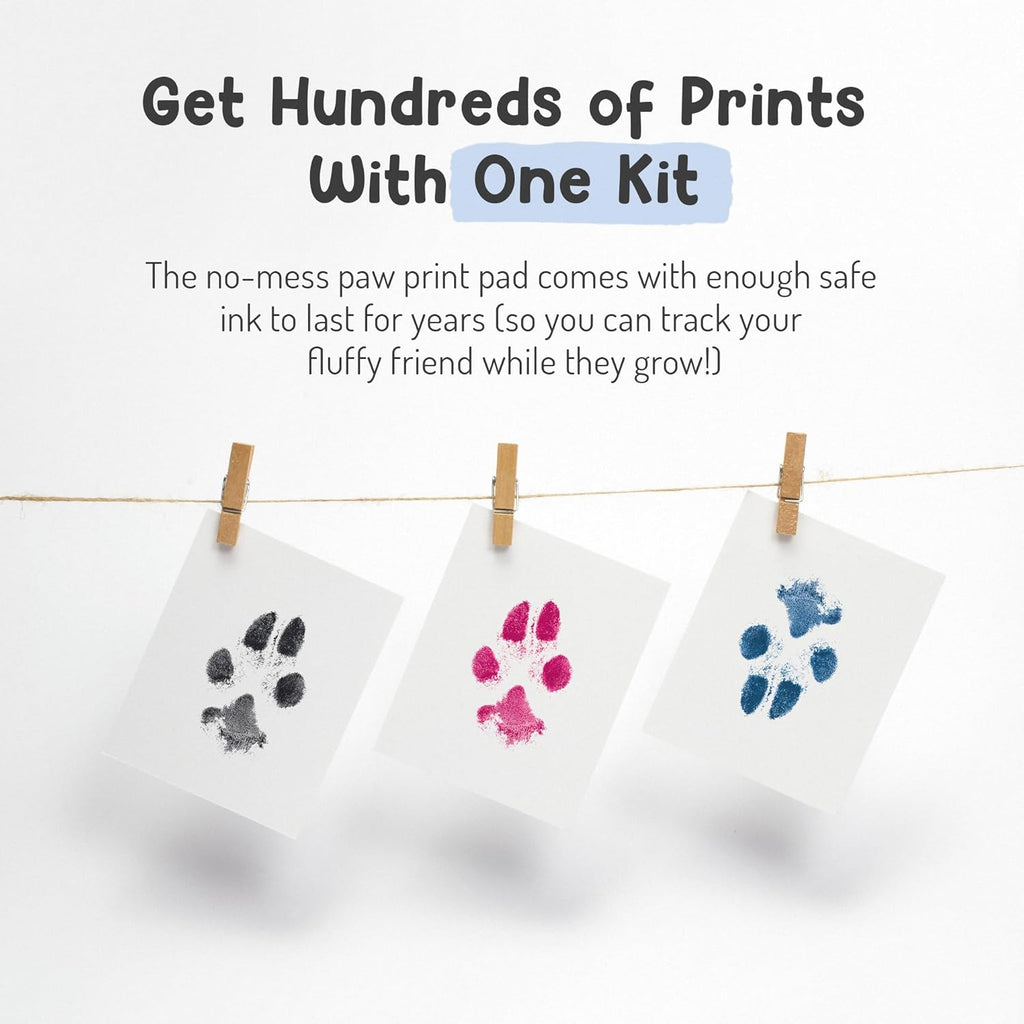 Pet Paw Print Impression Kit | Dog Ink Paw Print Kit | Pet Paw Print Kit | an Easy to Use Paw Print Stamp Pad for Dogs | Contains an Ink Pad for Dog Paw Prints That You Can Treasure (Blue)