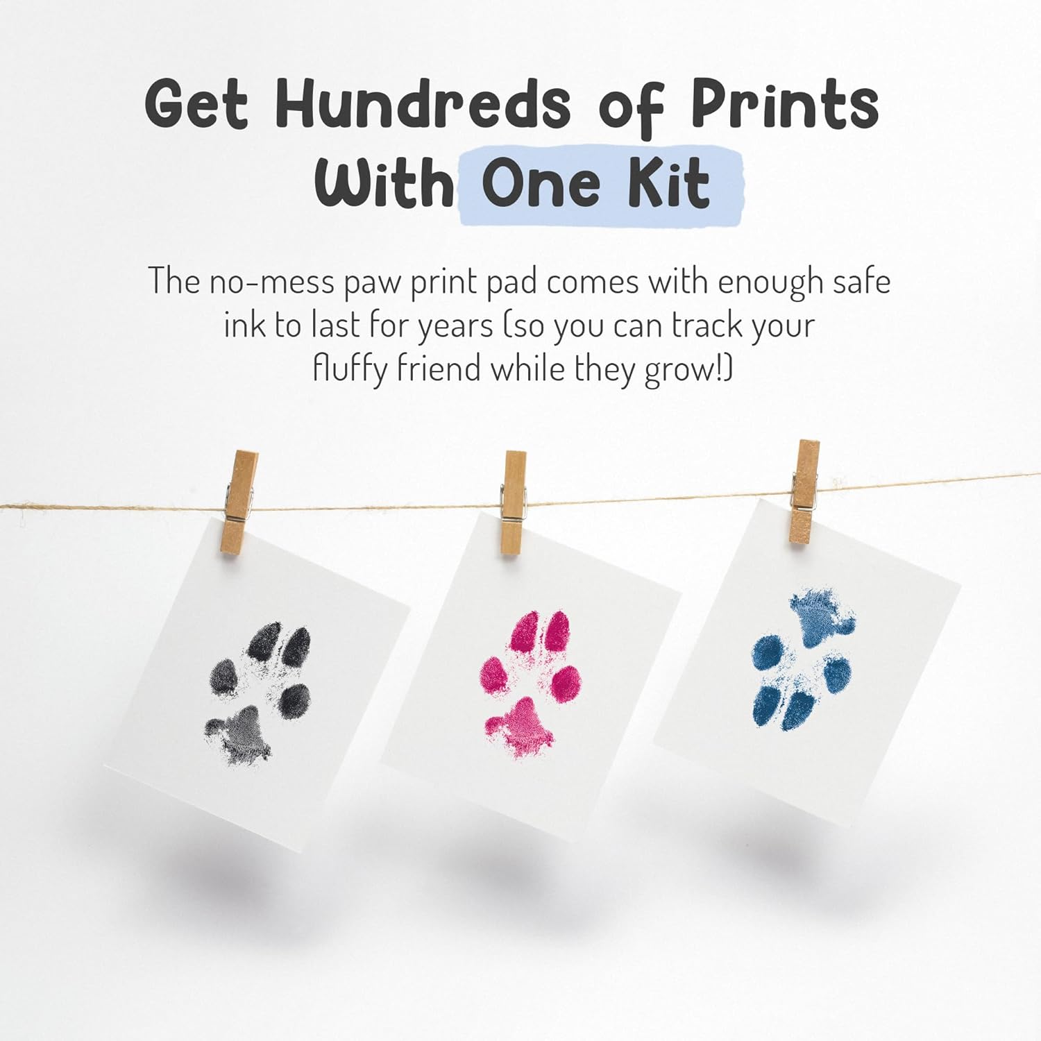 Pet Paw Print Impression Kit | Dog Ink Paw Print Kit | Pet Paw Print Kit | an Easy to Use Paw Print Stamp Pad for Dogs | Contains an Ink Pad for Dog Paw Prints That You Can Treasure (Blue)