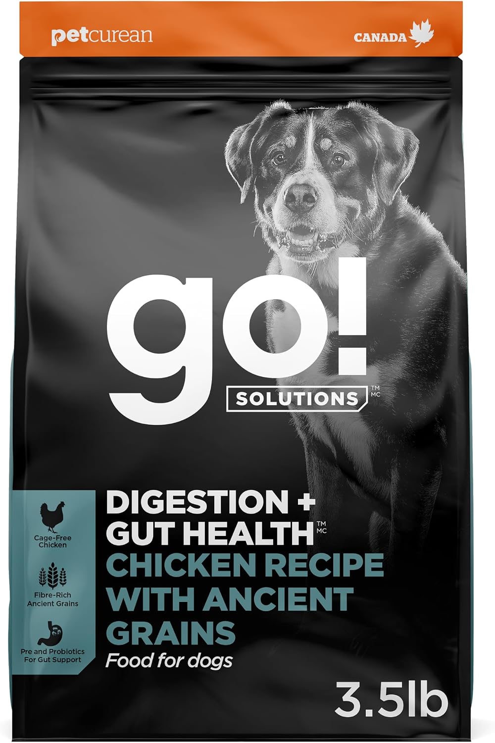 Go! Solutions Digestion + Gut Health Chicken Dry Dog Food, 3.5 lb | Fiber-Rich Kibble for Gastrointestinal & Digestive Wellness, Supports Sensitive Stomachs, For Puppies, Adults & Seniors