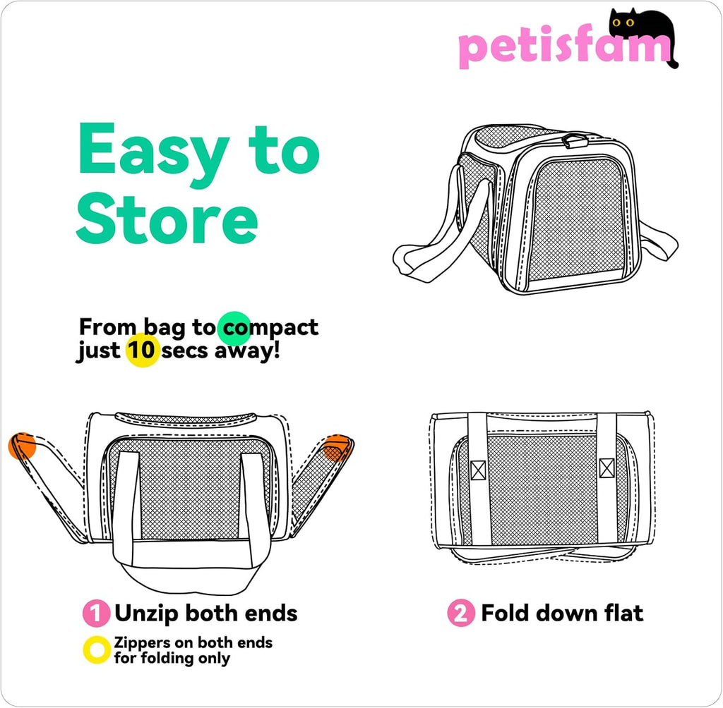 Easy Load Pet Carrier for Medium Cats and Small Dogs