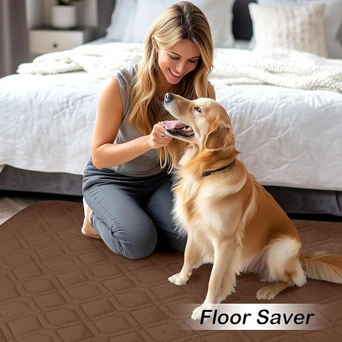 hyha Waterproof Dog Bed Blanket, Soft Pet Blankets, Waterproof Couch Cover for Dogs, Reversible Sofa Covers Washable for Furniture (68x82 Inch, Brown/Beige)