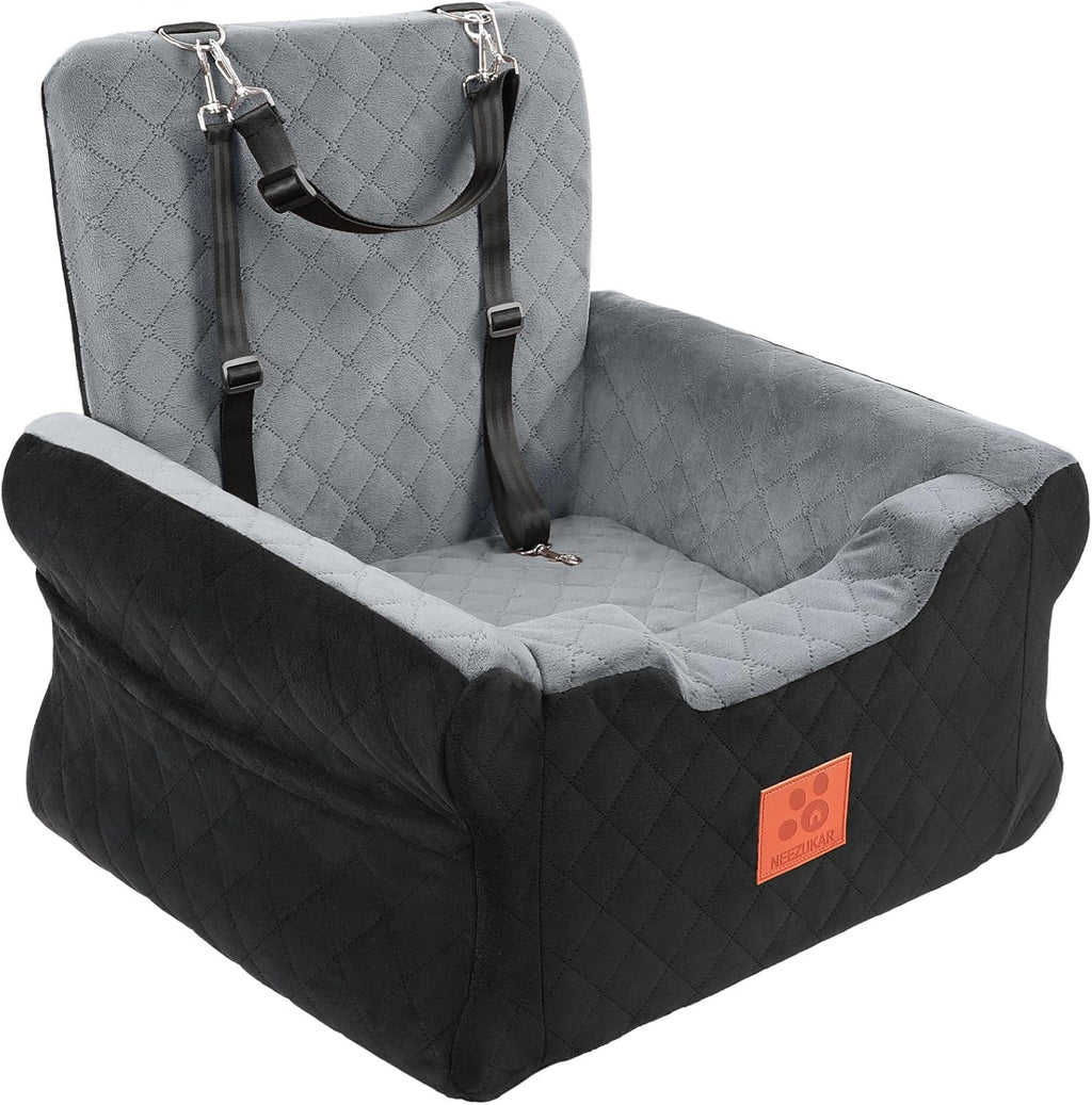 Dog Car Seat for Small Medium Dogs,Dog Booster Seat Under 35 lbs | Thick Cushion,Detachable Washable Pet Car Seat,Travel Dog Car Bed With Storage Pockets,2 Safety Belts