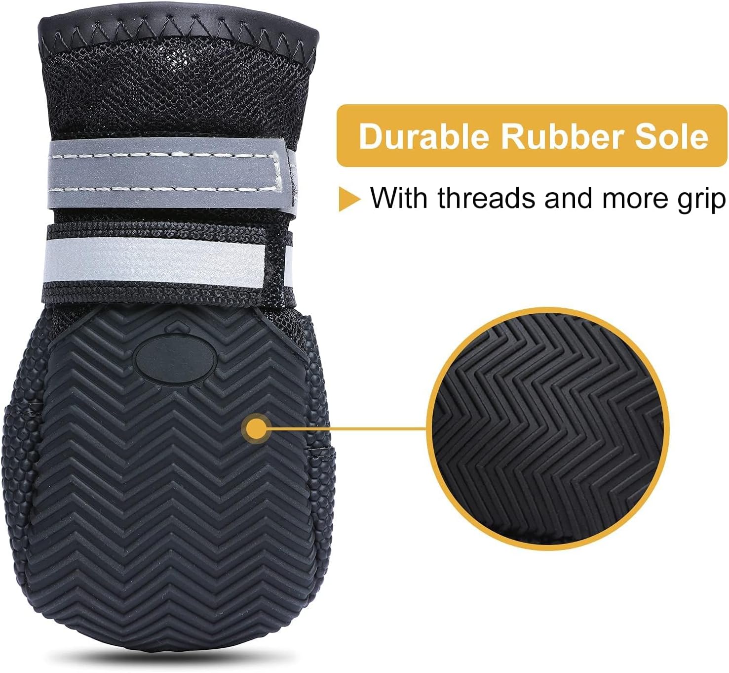 Dimicoo Breathable Dog Boots for Medium Large Dogs,Non-Slip Dog Shoes for Summer Hot Pavement,Lightweight Paw Protector Dog Booties for Outdoor & Indoor Hardwood Floors