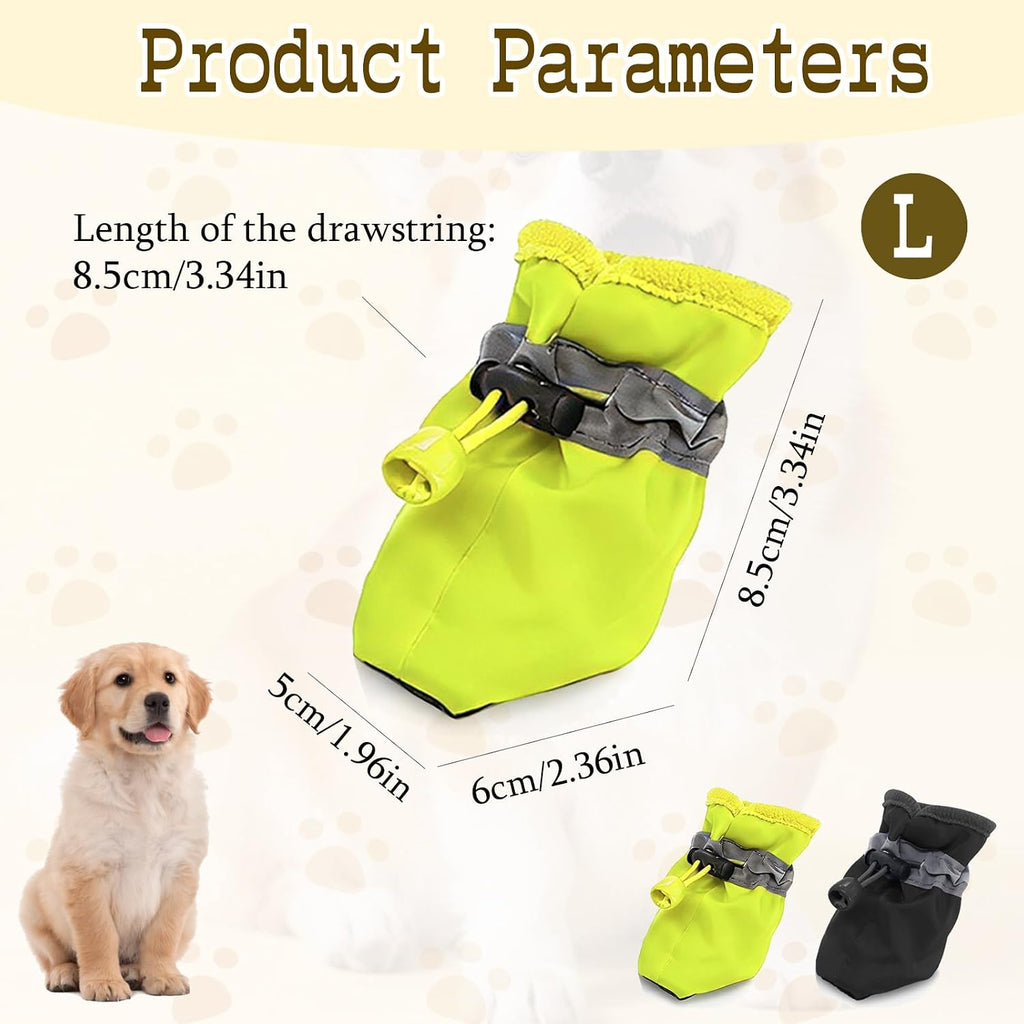 4Pcs Small Dog Shoes, Breathable Non-Slip Pet Booties, Puppy Paw Protectors 4-Pack Foot Covers for Small Breeds(Black,L)