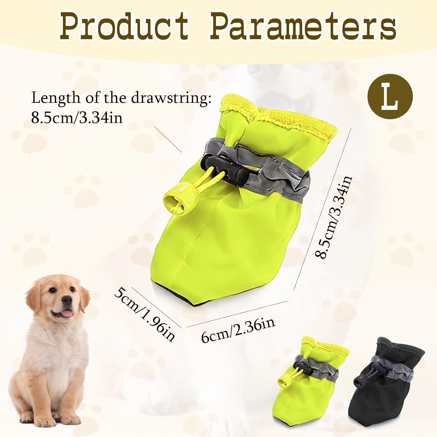 4Pcs Small Dog Shoes, Breathable Non-Slip Pet Booties, Puppy Paw Protectors 4-Pack Foot Covers for Small Breeds(Black,L)