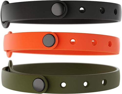 3 Pack Breakaway Cat Collar - Soft, Comfortable, and Lightweight Safety Buckle Collar with Name Tag Ring for Outdoor Cats and Sensitive Skin Kittens by Nuvuq (6 ⅞" to 10 ¼") (Black, Orange and Green)
