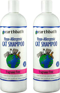 earthbath Hypoallergenic Cat Shampoo, Made in USA, 16 Oz (2 Pack) | Fragrance Free Cat Shampoo for Allergies and Itching
