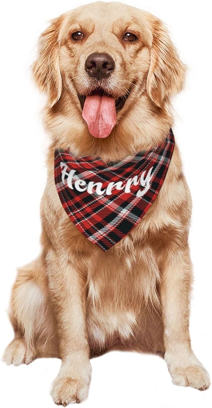 Custom Pet Scarf Personalized Dog Bandana with Name Personalized Add Your Text Bibs Triangle Head Scarfs Gift for Small Medium Large Dogs Cats Baby Puppy Pets Accessories