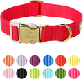 Nylon Dog Collar - Adjustable Burgundy Red Soft Webbing Dog Collars for Small Medium Large Dogs Boy Girl Puppy Collar with Safety Metal Buckle L