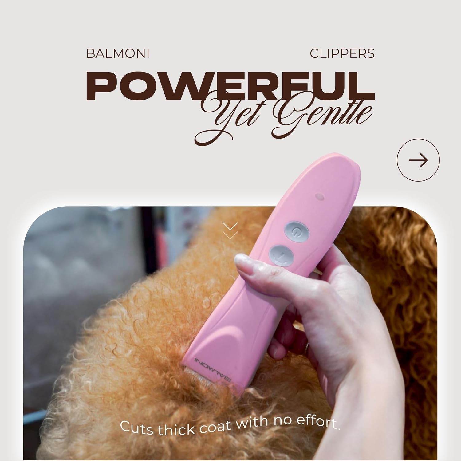 Cordless Pet Grooming Kit for Dogs & Cats, Quiet & Powerful Motor Paw & Face Trimmer, Lightweight Clipper, Dopamine Pink, Parent (Single-Dopamine Pink)