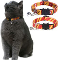 2PCS Breakaway Cat Collar with Cute Bell Adjustable Kitty Safety Collars Adjustable from 7-11 Inch (Red,Neck:7"-11")